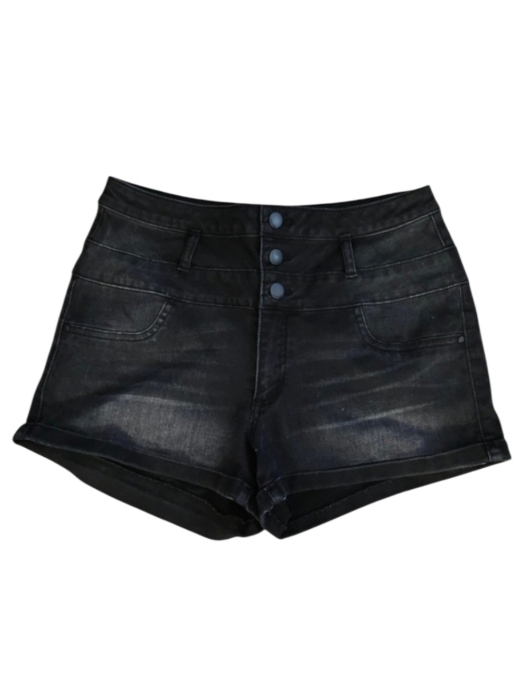 Faded Black High-Waisted Sailor Shorts